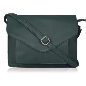 5009 Leather Flapover Crossbody Handbag Purse with Adjustable Strap &